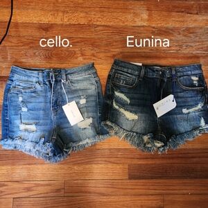 Eunina Distressed Denim Shorts